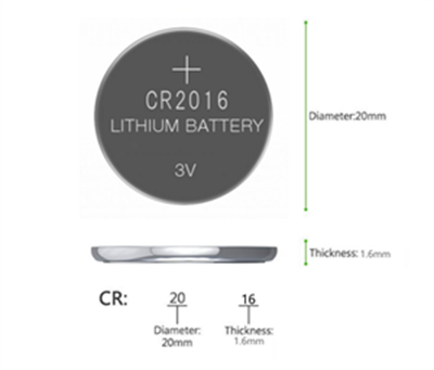 Specification of CR2016 Battery