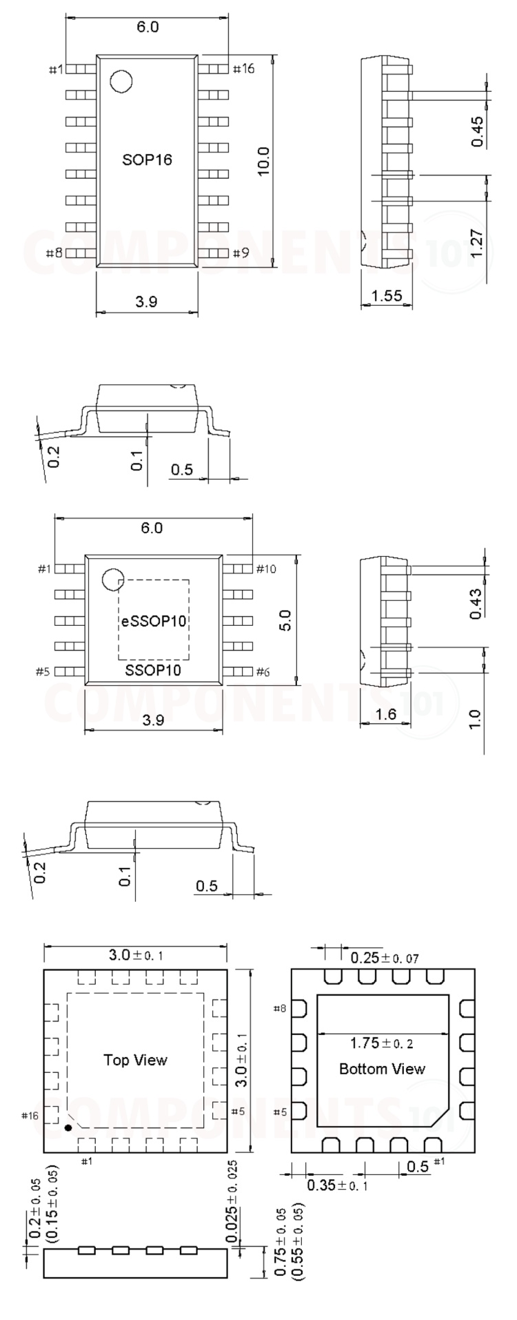 Footprint Information and Dimensions of CH343