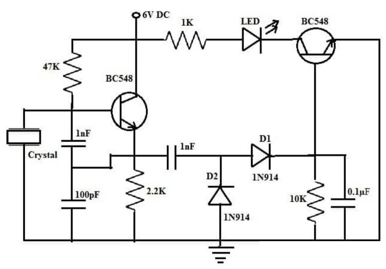Crystal Tester Circuit using BC548 Transistor
