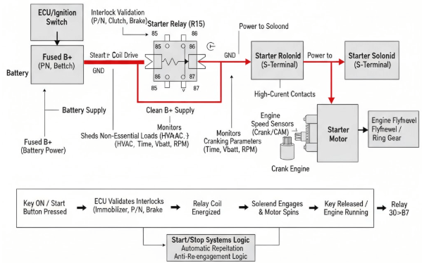 Starter Relay Working Principle and Circuit