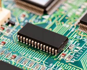 Integrated Circuit (IC) Soldered on PCB
