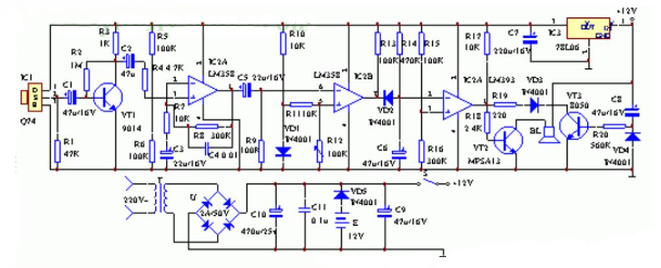 LM358 Circuit: Infrared Detection Alarm