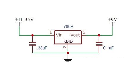 7809 9V Regulator with Bypass Caps