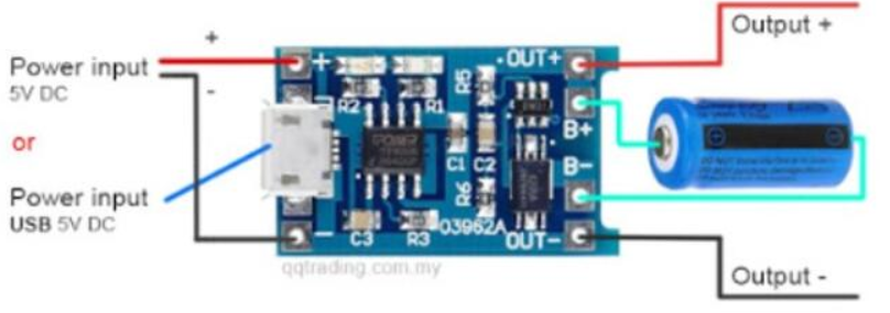 TP4056 Connection Schematic