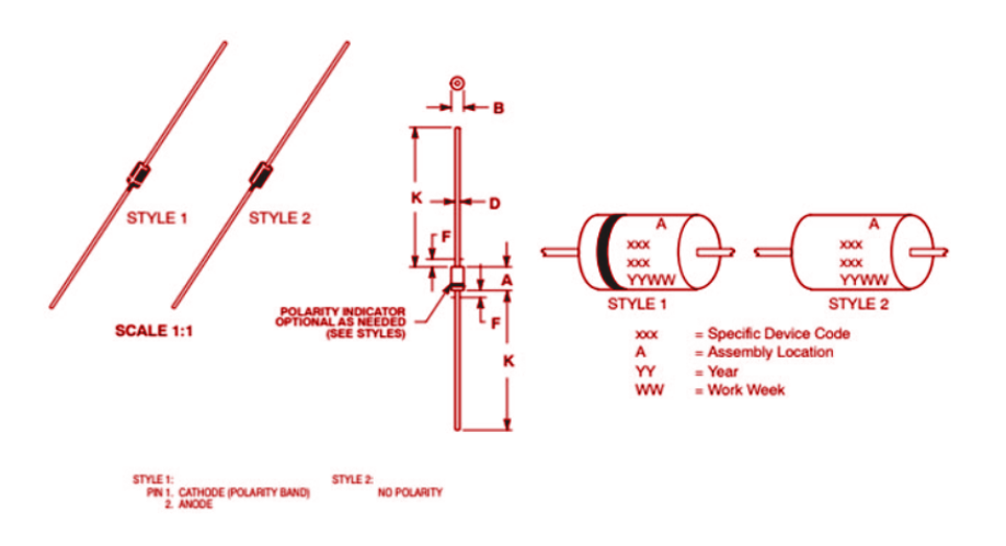 1N4001 Package Dimensions